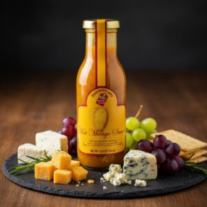 Ají de mango 100% natural, conserva artesanal colombiana de la marca Alicolombia, perfecta para restaurantes y hogar.
